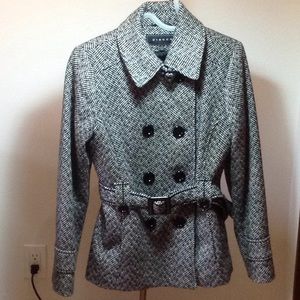 Double breasted tweed coat